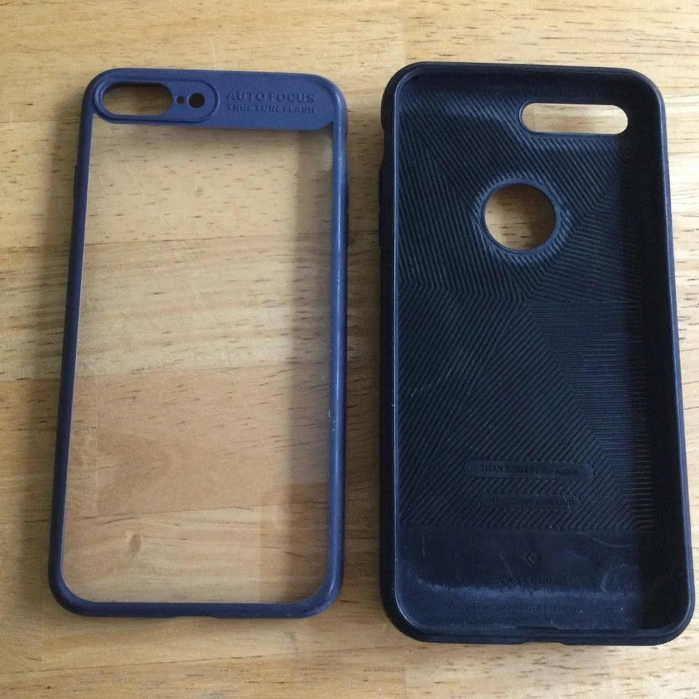 For iPhone 6 Plus | 7Plus| 8Plus Shockproof Metallic Slim Holder Case Cover 2PCs